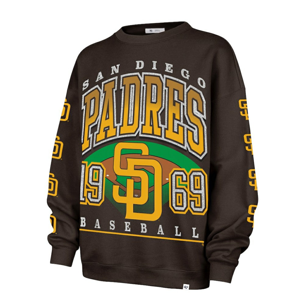 San Diego Padres '47 Women's Trendy Team Go Big Oversized Sweatshirt - MLB