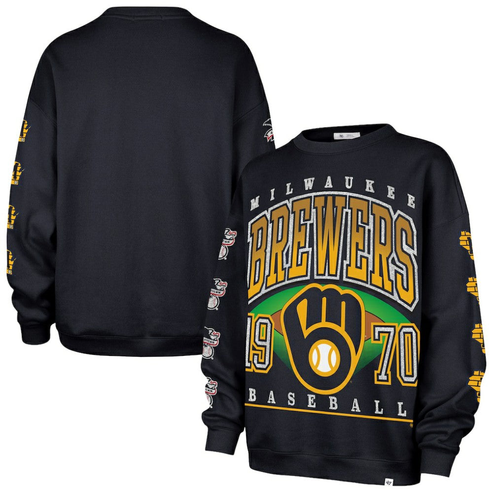 Milwaukee Brewers '47 Women's Trendy Team Go Big Oversized Sweatshirt - MLB