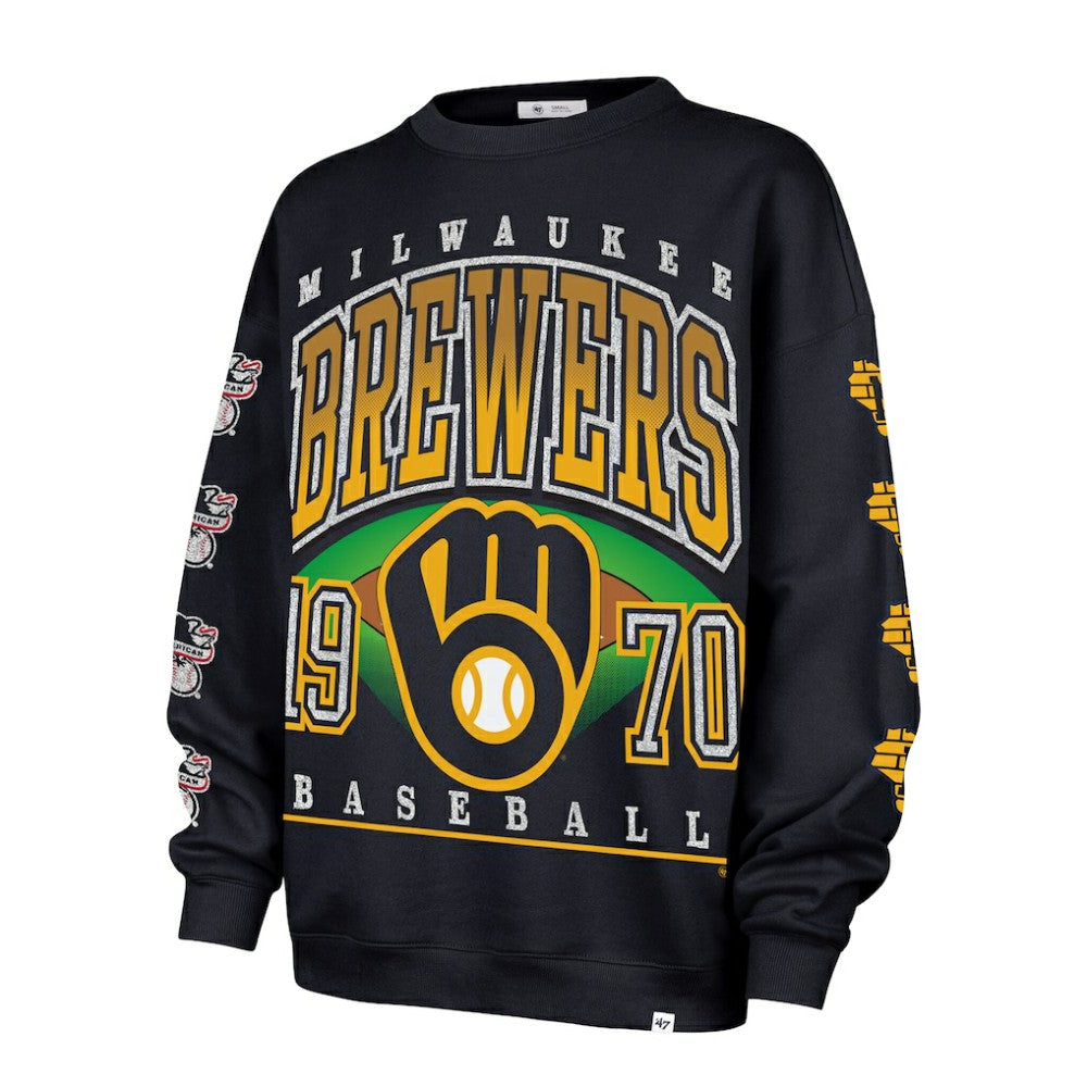 Milwaukee Brewers '47 Women's Trendy Team Go Big Oversized Sweatshirt - MLB