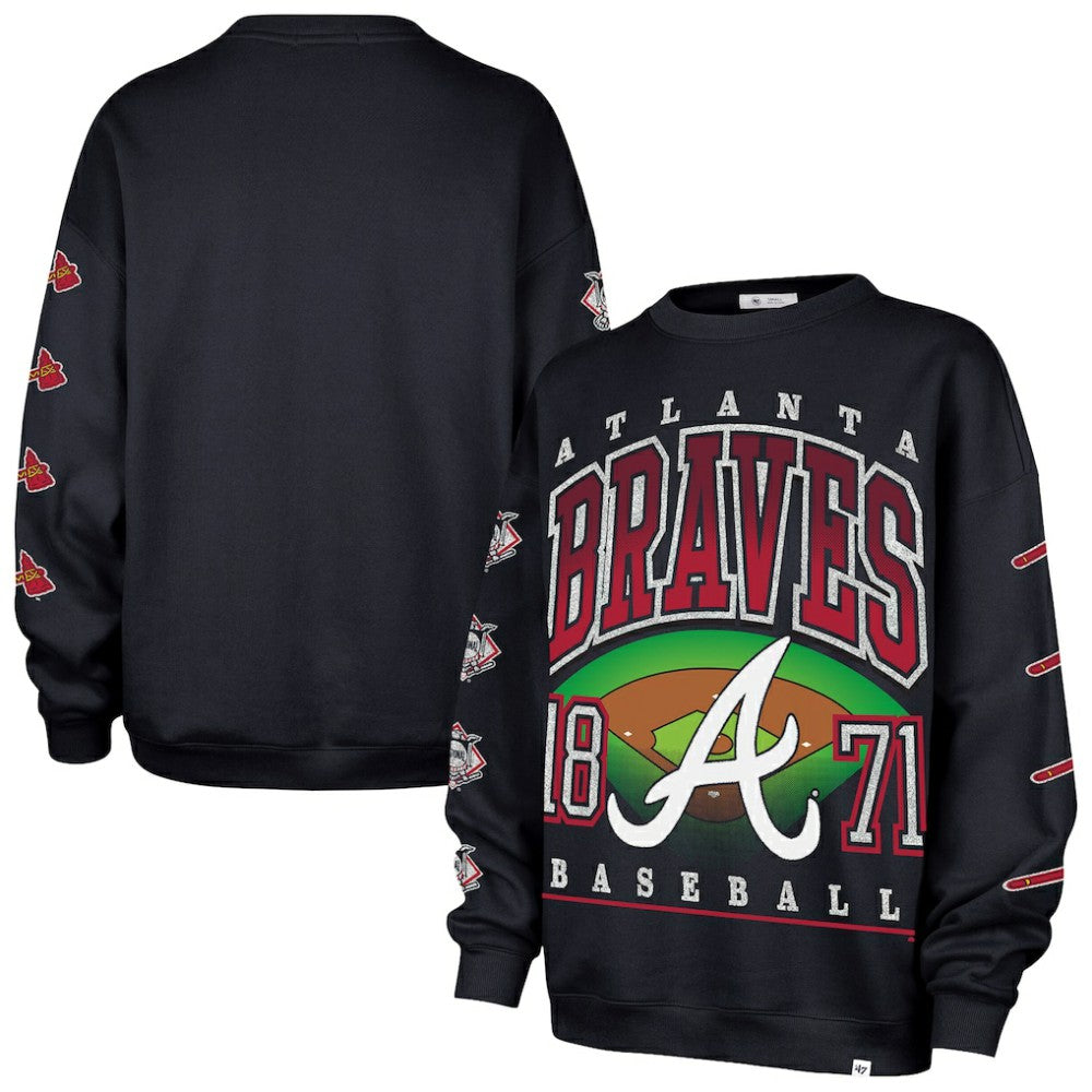Atlanta Braves '47 Women's Trendy Team Go Big Oversized Sweatshirt - MLB
