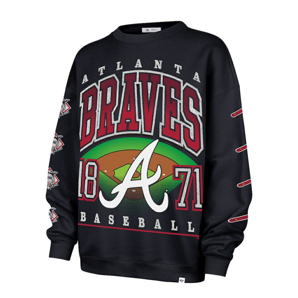 Atlanta Braves '47 Women's Trendy Team Go Big Oversized Sweatshirt - MLB