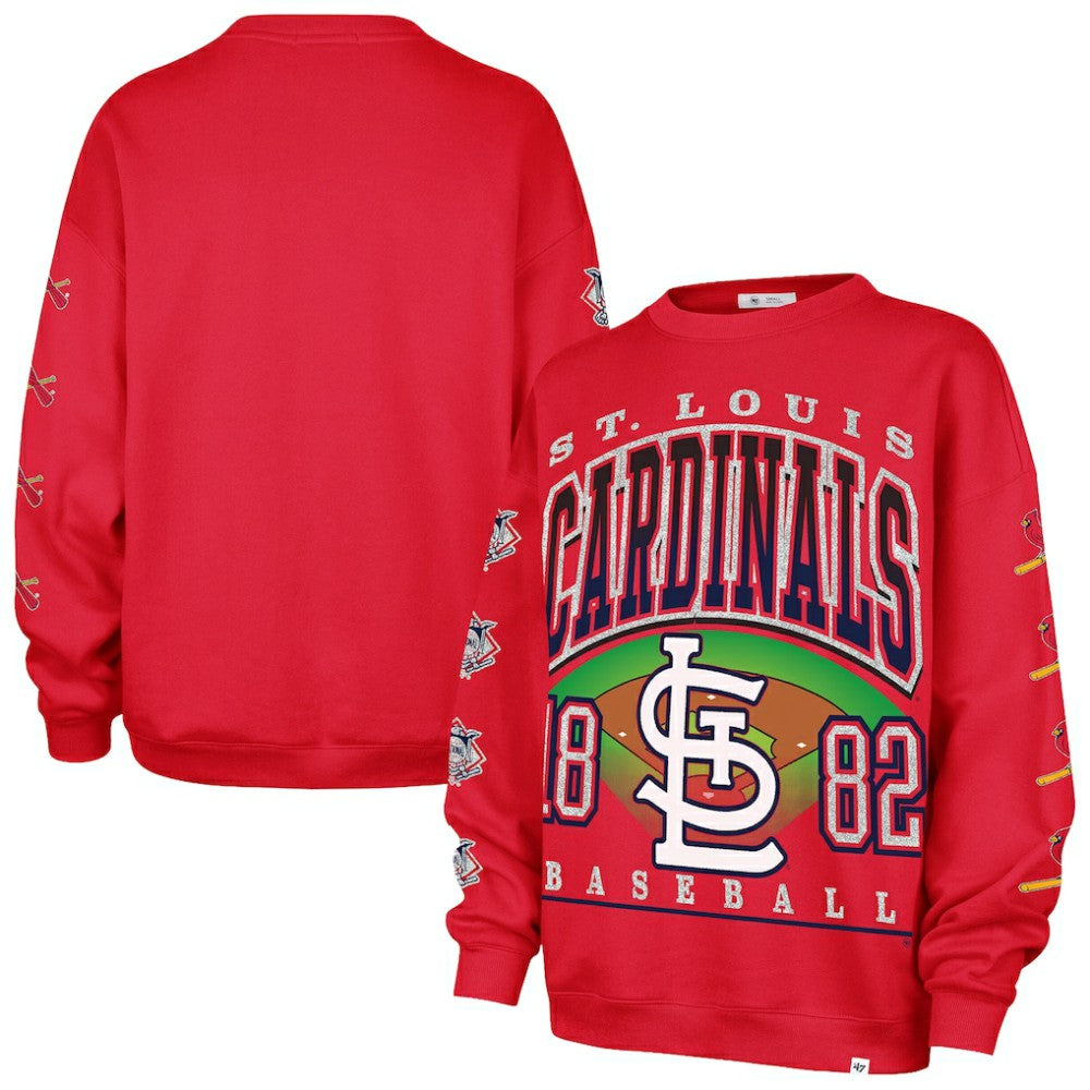 St. Louis Cardinals '47 Women's Trendy Team Go Big Oversized Sweatshirt - MLB