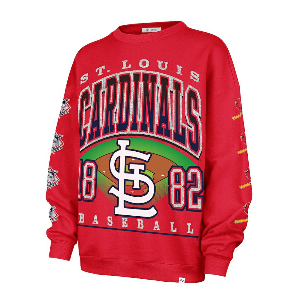 St. Louis Cardinals '47 Women's Trendy Team Go Big Oversized Sweatshirt - MLB