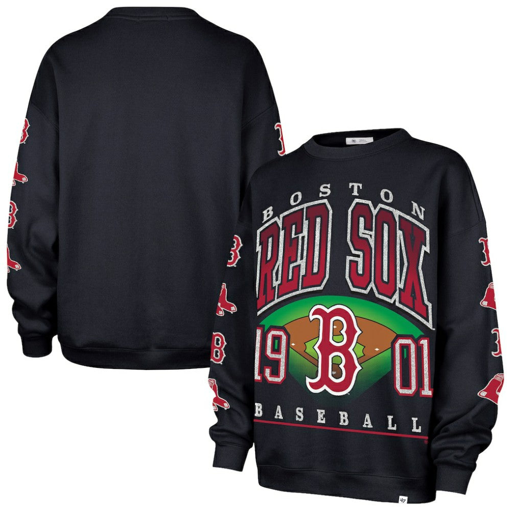 Boston Red Sox '47 Women's Trendy Team Go Big Oversized Sweatshirt - MLB