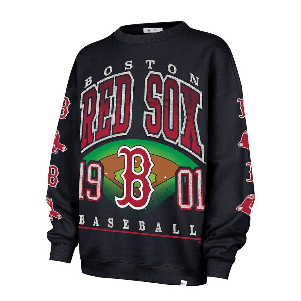 Boston Red Sox '47 Women's Trendy Team Go Big Oversized Sweatshirt - MLB