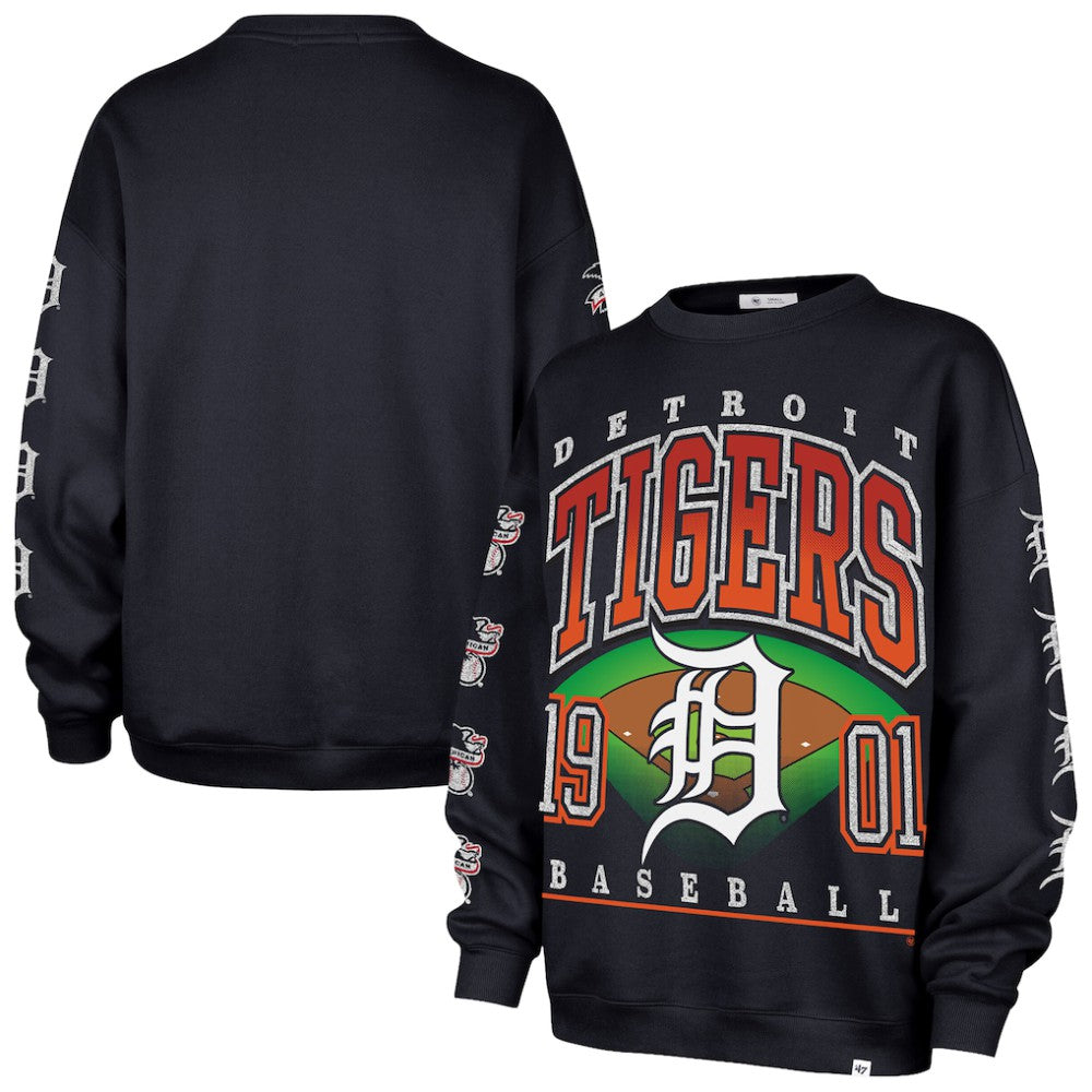 Detroit Tigers '47 Women's Trendy Team Go Big Oversized Sweatshirt - MLB