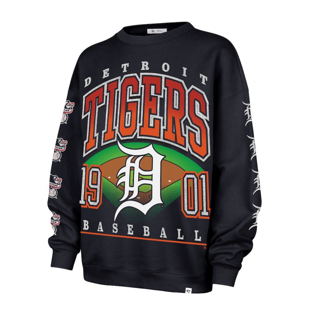 Detroit Tigers '47 Women's Trendy Team Go Big Oversized Sweatshirt - MLB