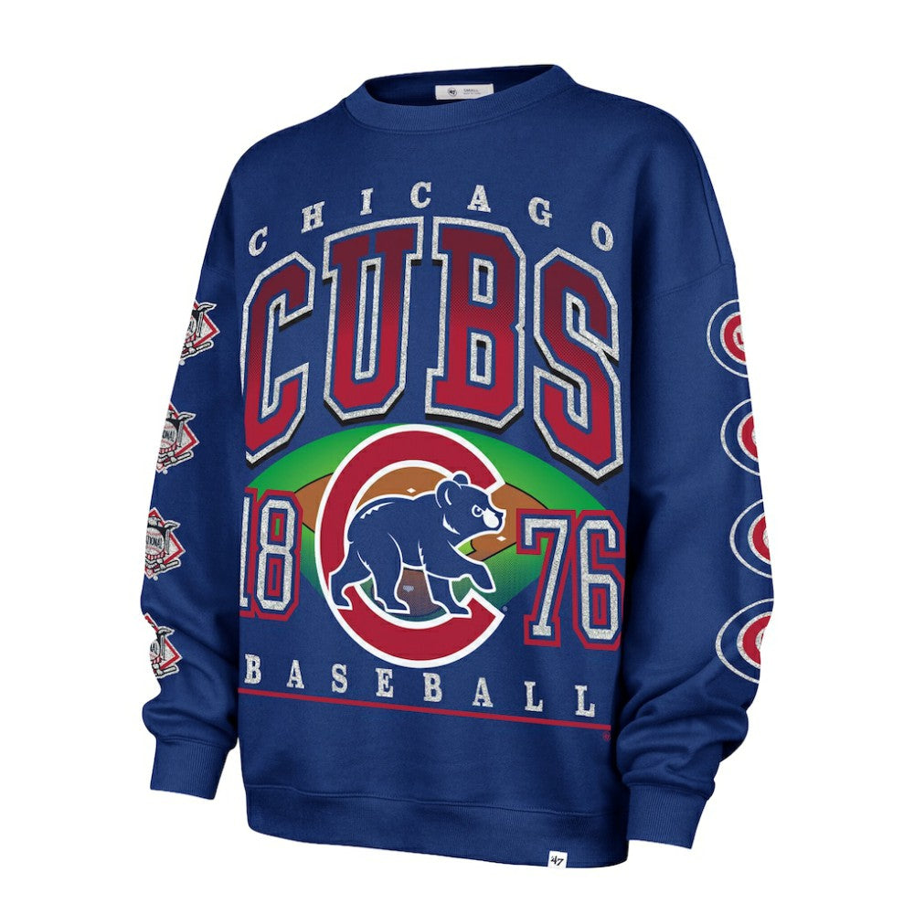 Chicago Cubs '47 Women's Trendy Team Go Big Oversized Sweatshirt - MLB