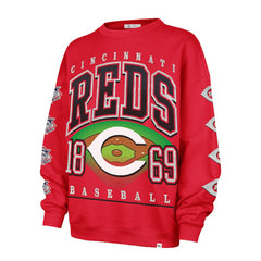 Cincinnati Reds '47 Women's Trendy Team Go Big Oversized Sweatshirt - MLB