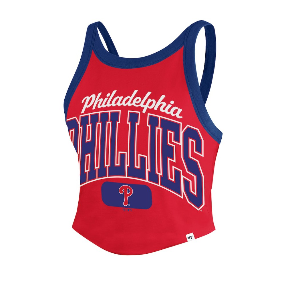 Philadelphia Phillies '47 Women's Trendy Team Rally Sporty Cropped Racerback Tank Top - MLB