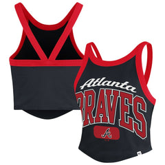 Atlanta Braves '47 Women's Trendy Team Rally Sporty Cropped Racerback Tank Top - MLB