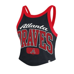 Atlanta Braves '47 Women's Trendy Team Rally Sporty Cropped Racerback Tank Top - MLB