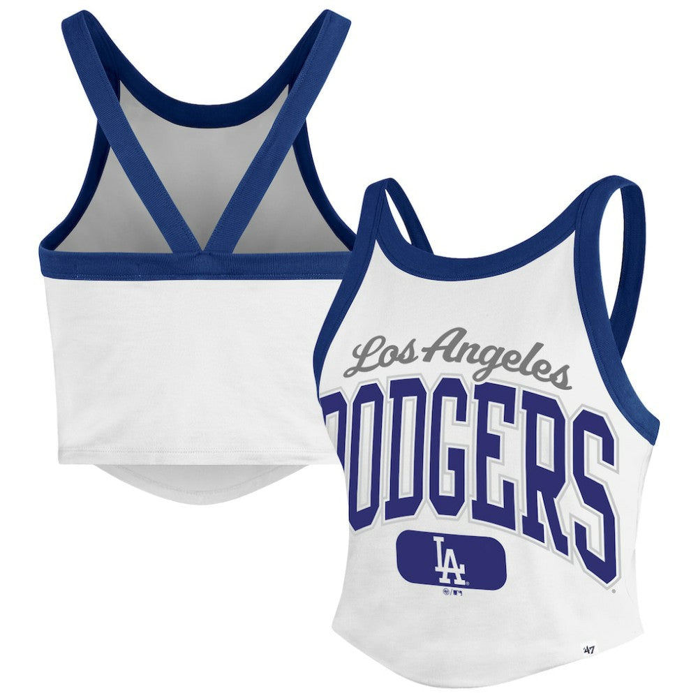 Los Angeles Dodgers '47 Women's Trendy Team Rally Sporty Cropped Racerback Tank Top - MLB
