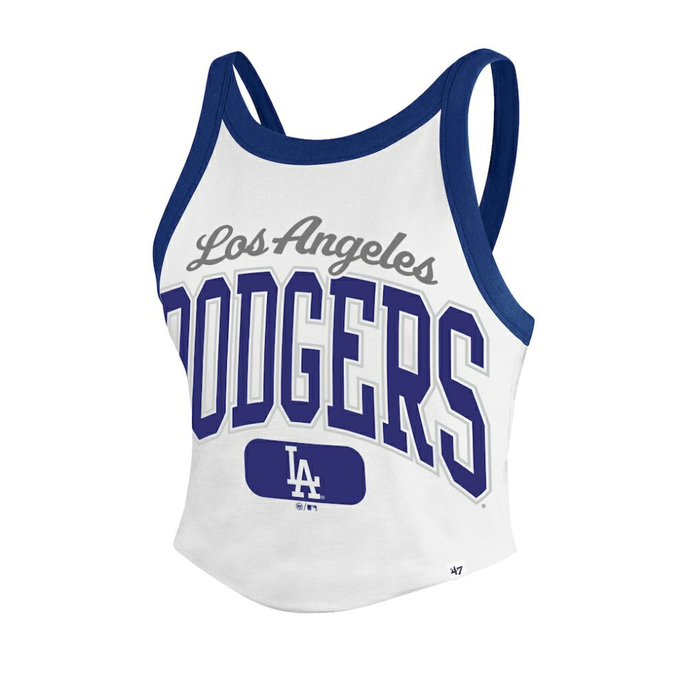 Los Angeles Dodgers '47 Women's Trendy Team Rally Sporty Cropped Racerback Tank Top - MLB