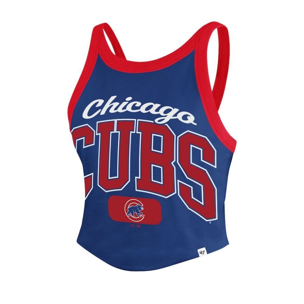 Chicago Cubs '47 Women's Trendy Team Rally Sporty Cropped Racerback Tank Top - MLB