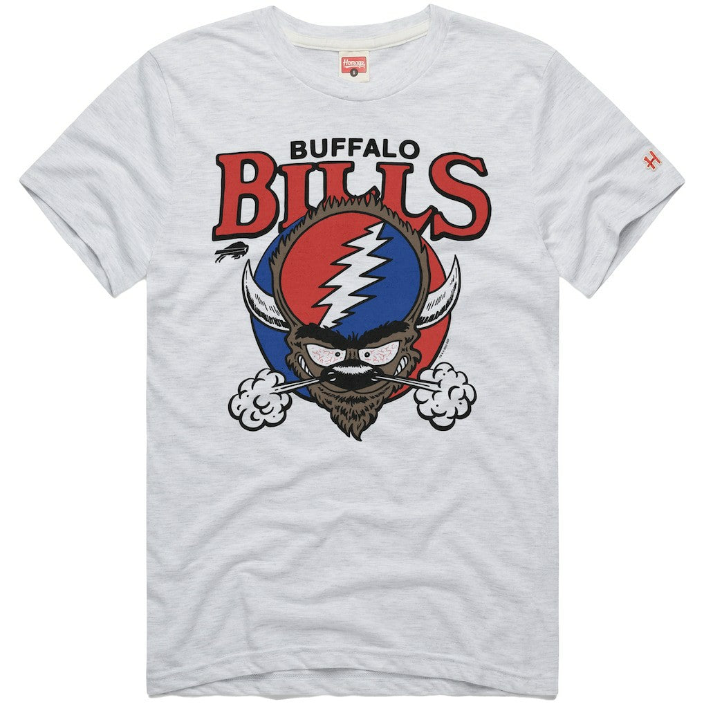 Buffalo Bills Homage NFL x Grateful Dead Tri-Blend T-Shirt Ash | NFL