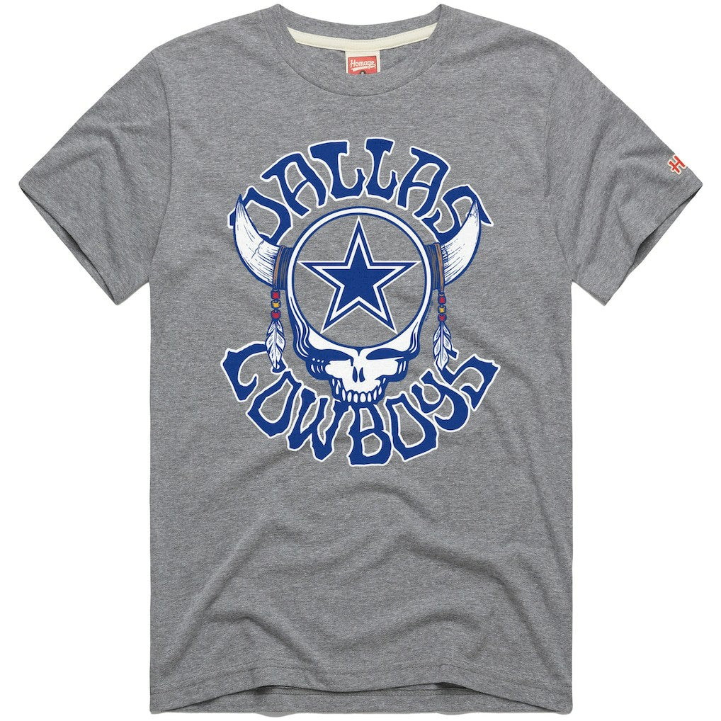 Dallas Cowboys Homage NFL x Grateful Dead Tri-Blend T-Shirt Gray | NFL