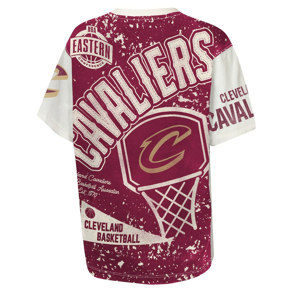 Cleveland Cavaliers Outerstuff Youth Top Player All-Over-Print T-Shirt Cream - NBA