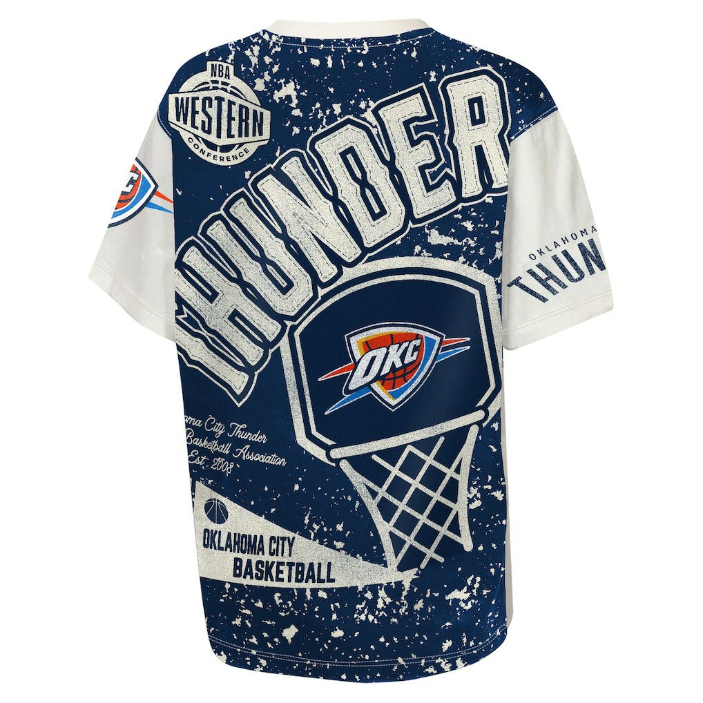 Oklahoma City Thunder Outerstuff Youth Top Player All-Over-Print T-Shirt Cream - NBA