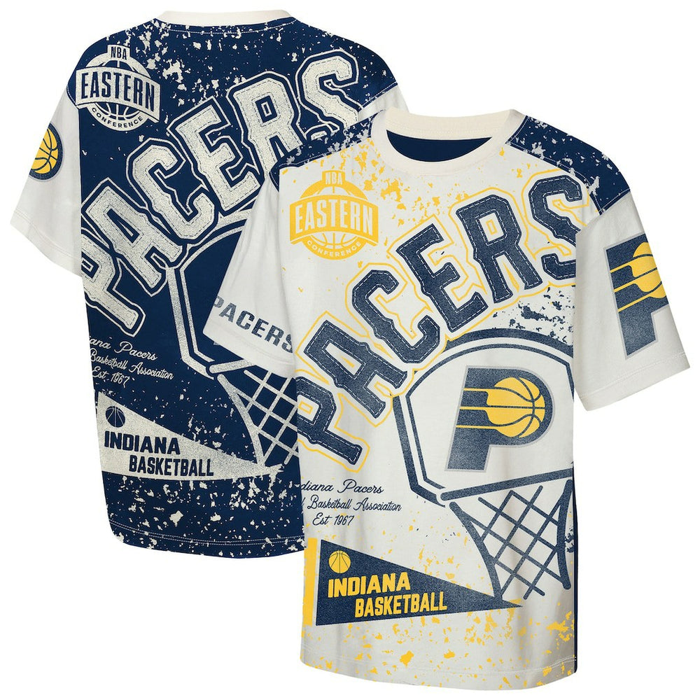 Indiana Pacers Outerstuff Youth Top Player All-Over-Print T-Shirt Cream - NBA