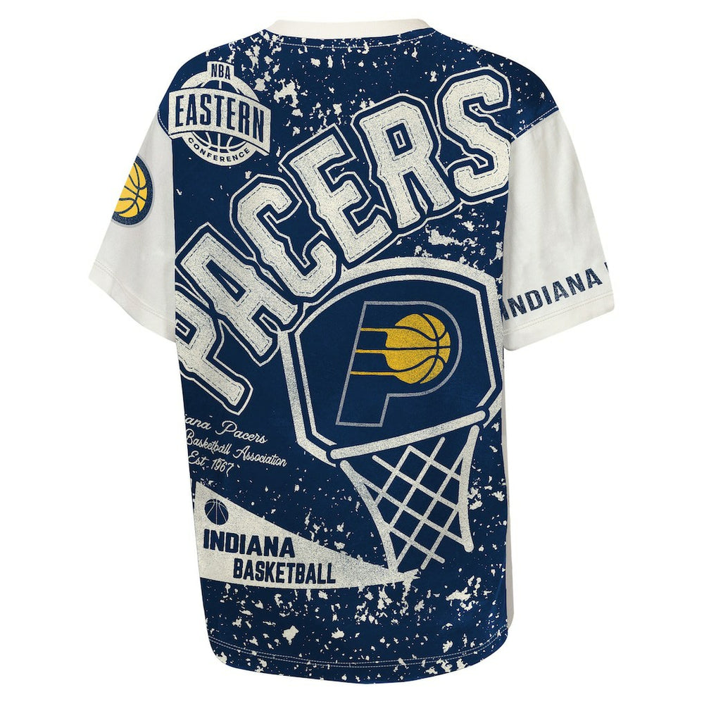 Indiana Pacers Outerstuff Youth Top Player All-Over-Print T-Shirt Cream - NBA