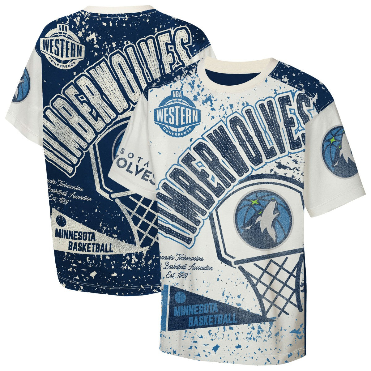 Minnesota Timberwolves Outerstuff Youth Top Player All-Over-Print T-Shirt Cream - NBA