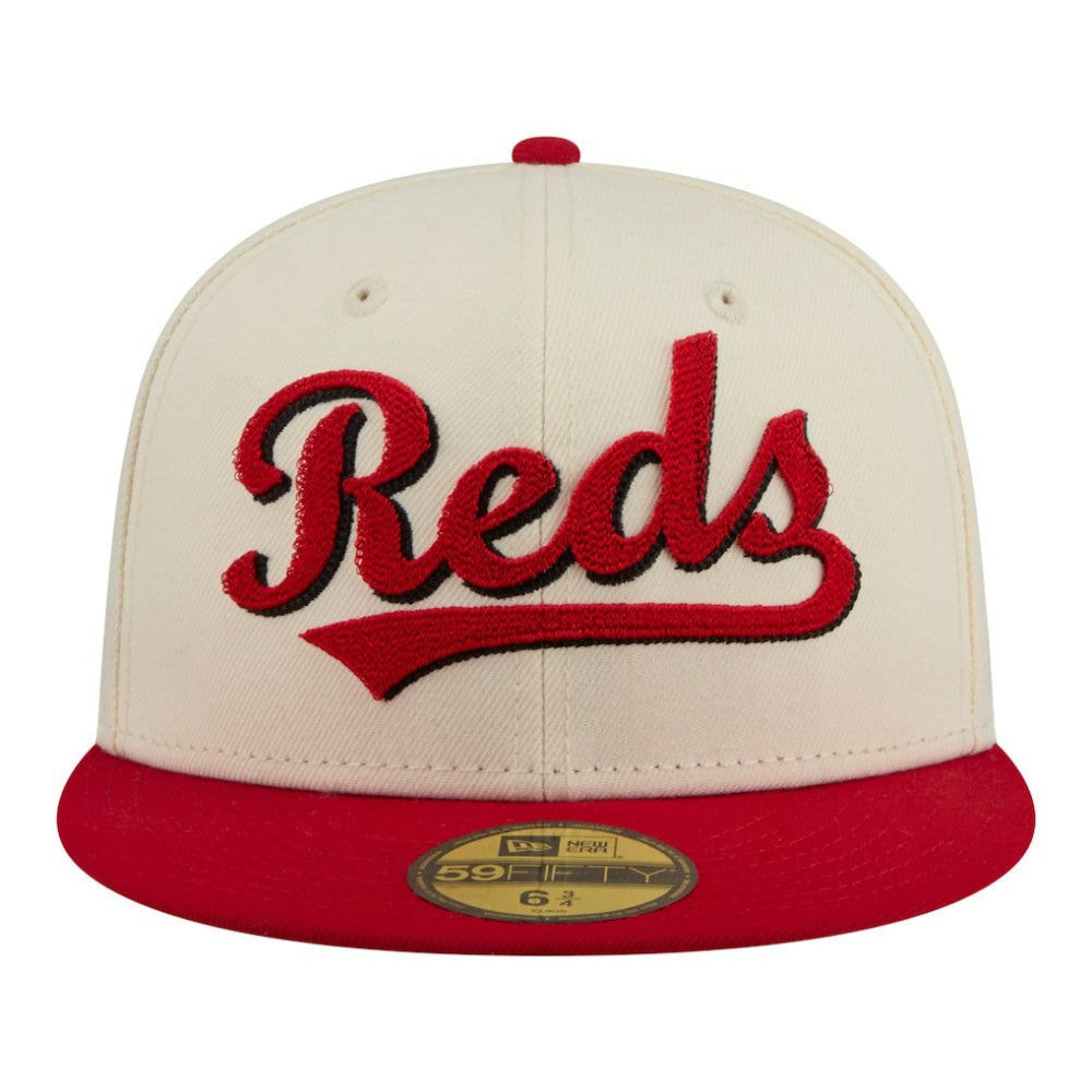 Cincinnati Reds New Era Two-Tone Stitch 59FIFTY Fitted Hat - MLB