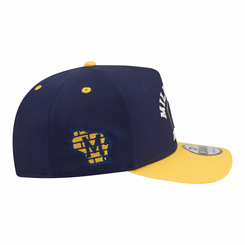 Milwaukee Brewers New Era Arched A-Frame 9FIFTY Adjustable Hat - MLB