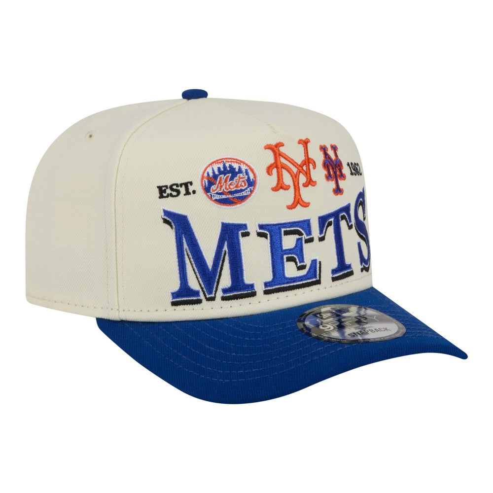 New York Mets New Era Throwback Tri-Hit A-Frame 9FIFTY Adjustable Hat - MLB