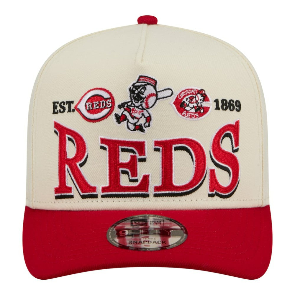 Cincinnati Reds New Era Throwback Tri-Hit A-Frame 9FIFTY Adjustable Hat - MLB