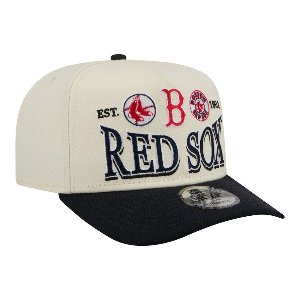 Boston Red Sox New Era Throwback Tri-Hit A-Frame 9FIFTY Adjustable Hat - MLB