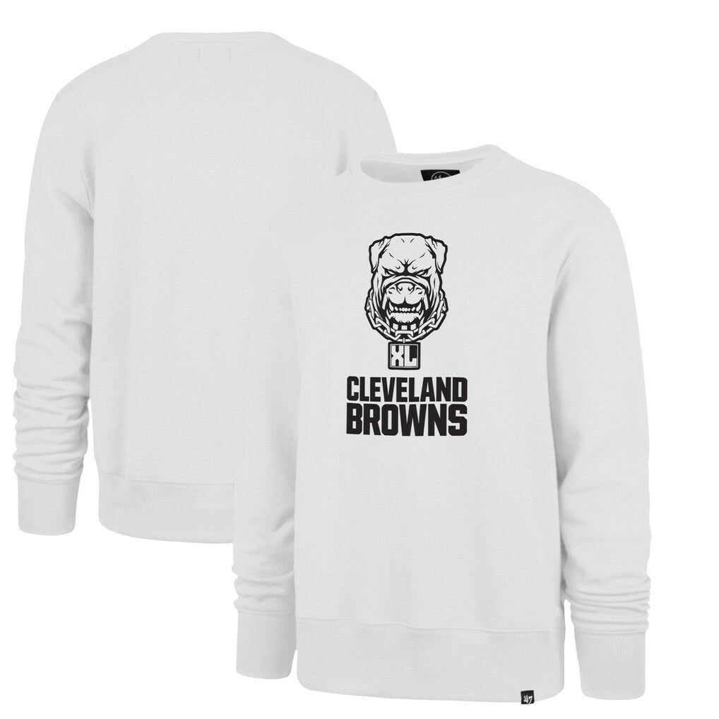 Cleveland Browns '47 Dawg Pound XL Imprint Headline Sweatshirt White | 47 brand