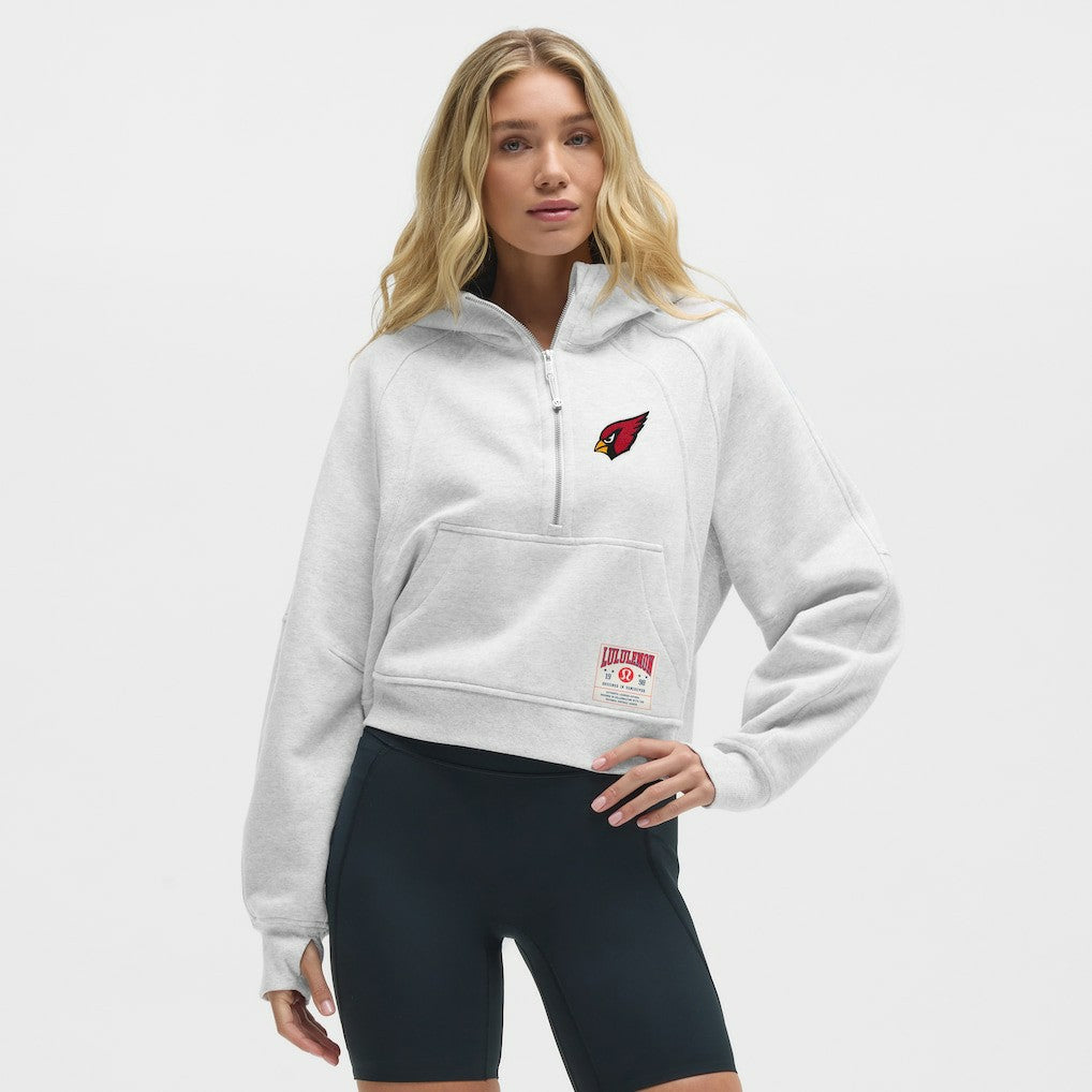 Arizona Cardinals lululemon Women's Scuba Oversized Half-Zip Hoodie Heathered Core Ultra Light Grey | NFL