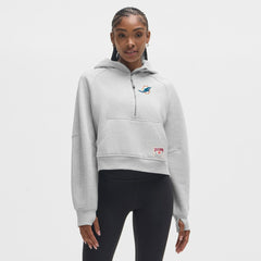 Miami Dolphins lululemon Women's Scuba Oversized Half-Zip Hoodie Heathered Core Ultra Light Grey | NFL