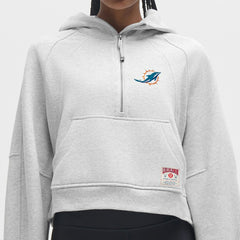 Miami Dolphins lululemon Women's Scuba Oversized Half-Zip Hoodie Heathered Core Ultra Light Grey | NFL