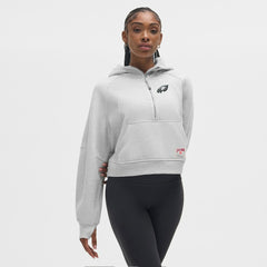 Philadelphia Eagles lululemon Women's Scuba Oversized Half-Zip Hoodie Heathered Core Ultra Light Grey | NFL