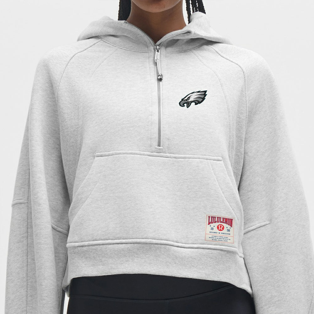 Philadelphia Eagles lululemon Women's Scuba Oversized Half-Zip Hoodie Heathered Core Ultra Light Grey | NFL