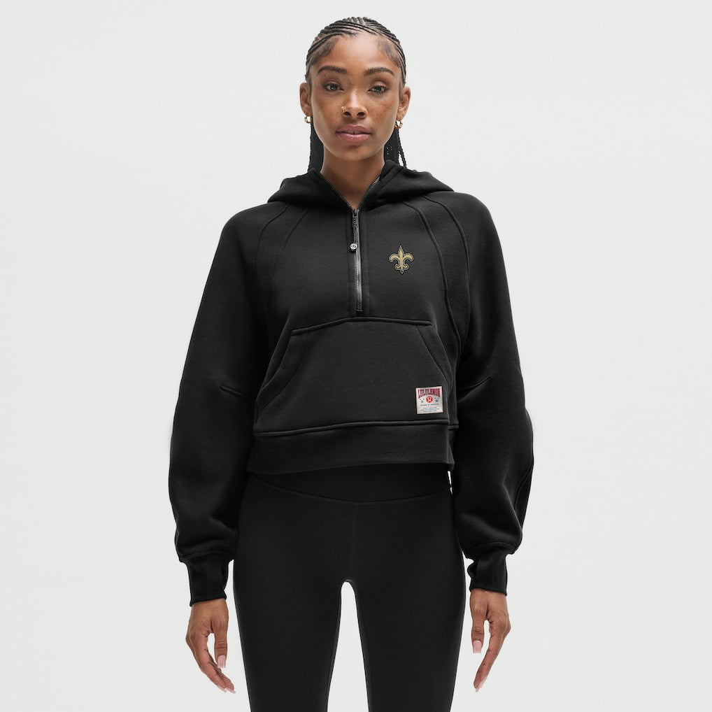 New Orleans Saints lululemon Women's Scuba Oversized Half-Zip Hoodie Black | NFL