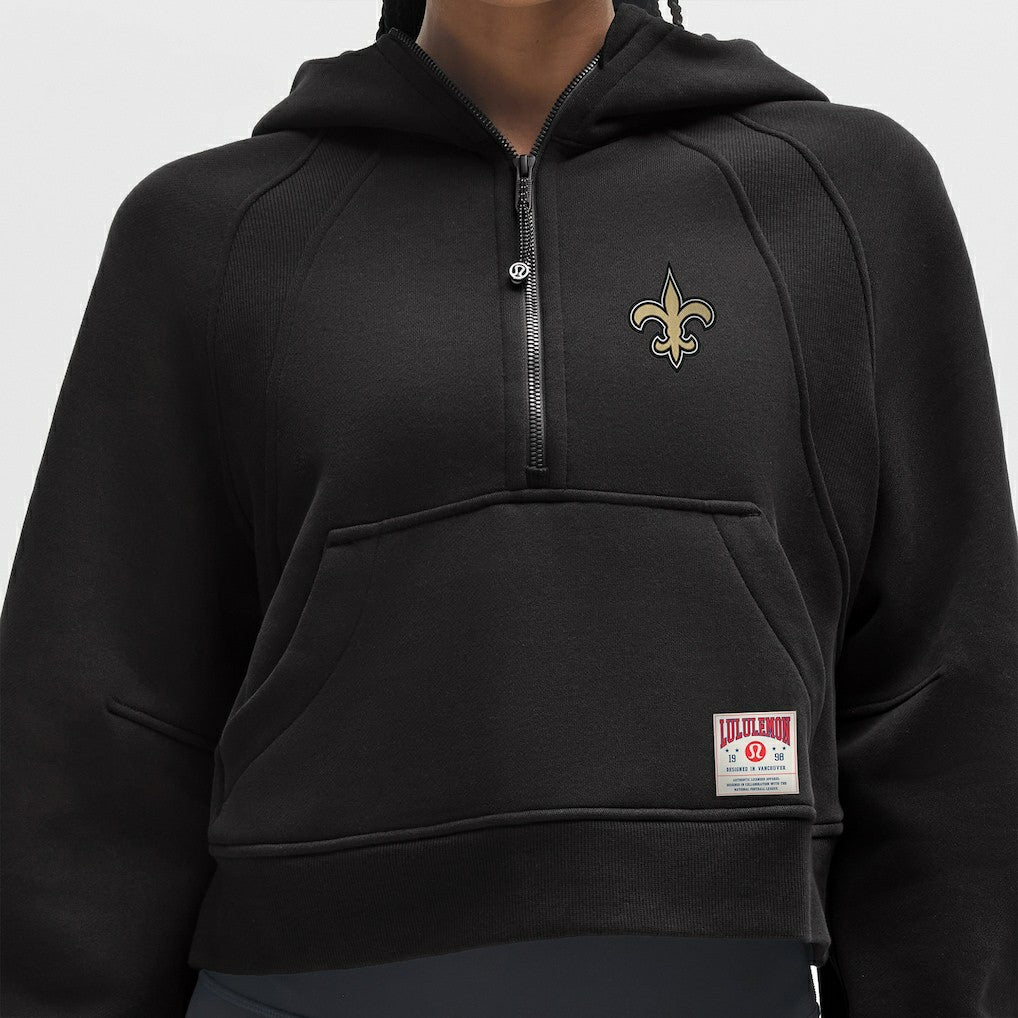 New Orleans Saints lululemon Women's Scuba Oversized Half-Zip Hoodie Black | NFL