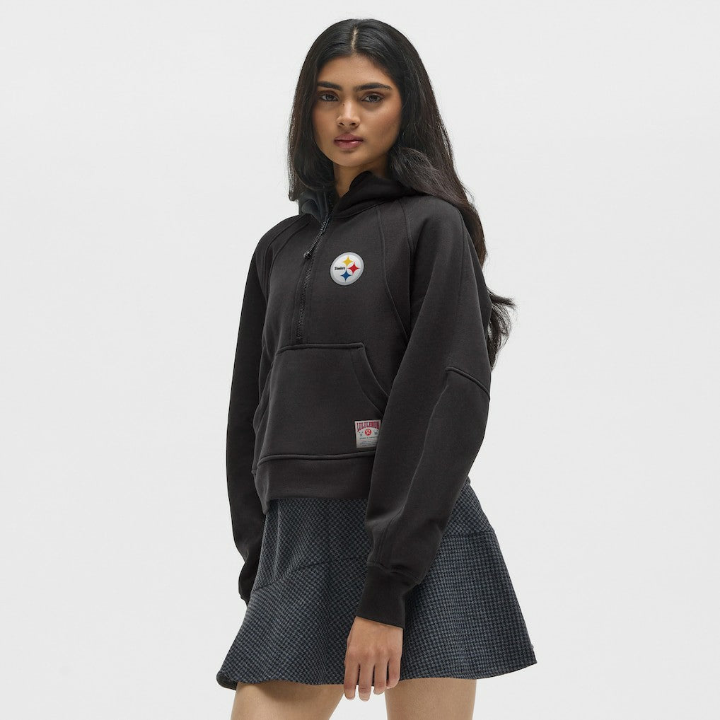 Pittsburgh Steelers lululemon Women's Scuba Oversized Half-Zip Hoodie Black | NFL