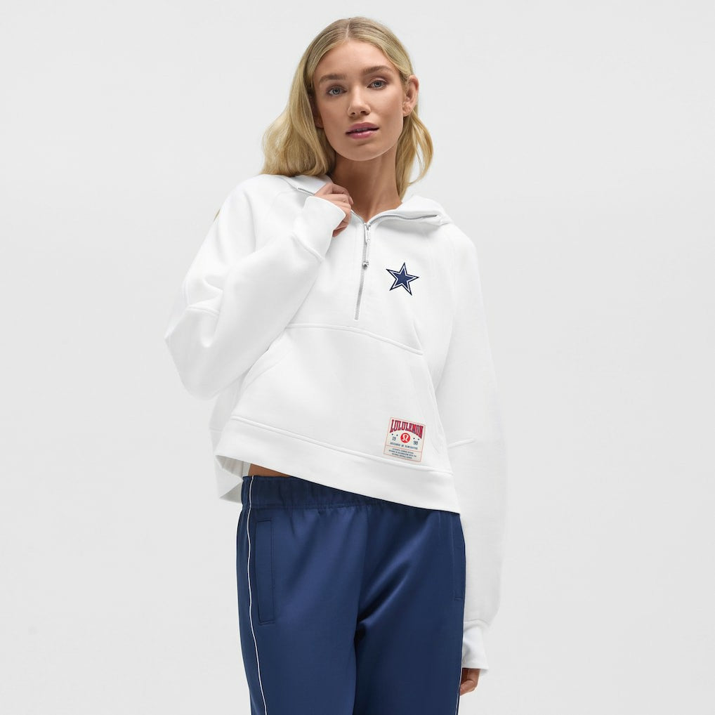 Dallas Cowboys lululemon Women's Scuba Oversized Half-Zip Hoodie White | NFL