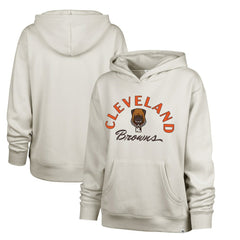 Cleveland Browns '47 Women's Dawg Pound XL Whirlwind Naomi Pullover Hoodie Cream | 47 brand