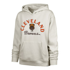 Cleveland Browns '47 Women's Dawg Pound XL Whirlwind Naomi Pullover Hoodie Cream | 47 brand