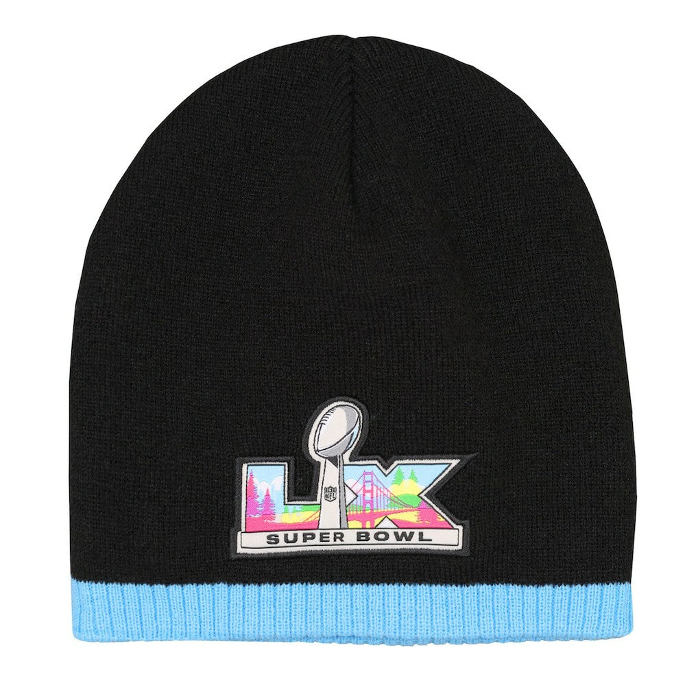 Super Bowl LX Outerstuff Youth Uncuffed Knit Hat Black | NFL