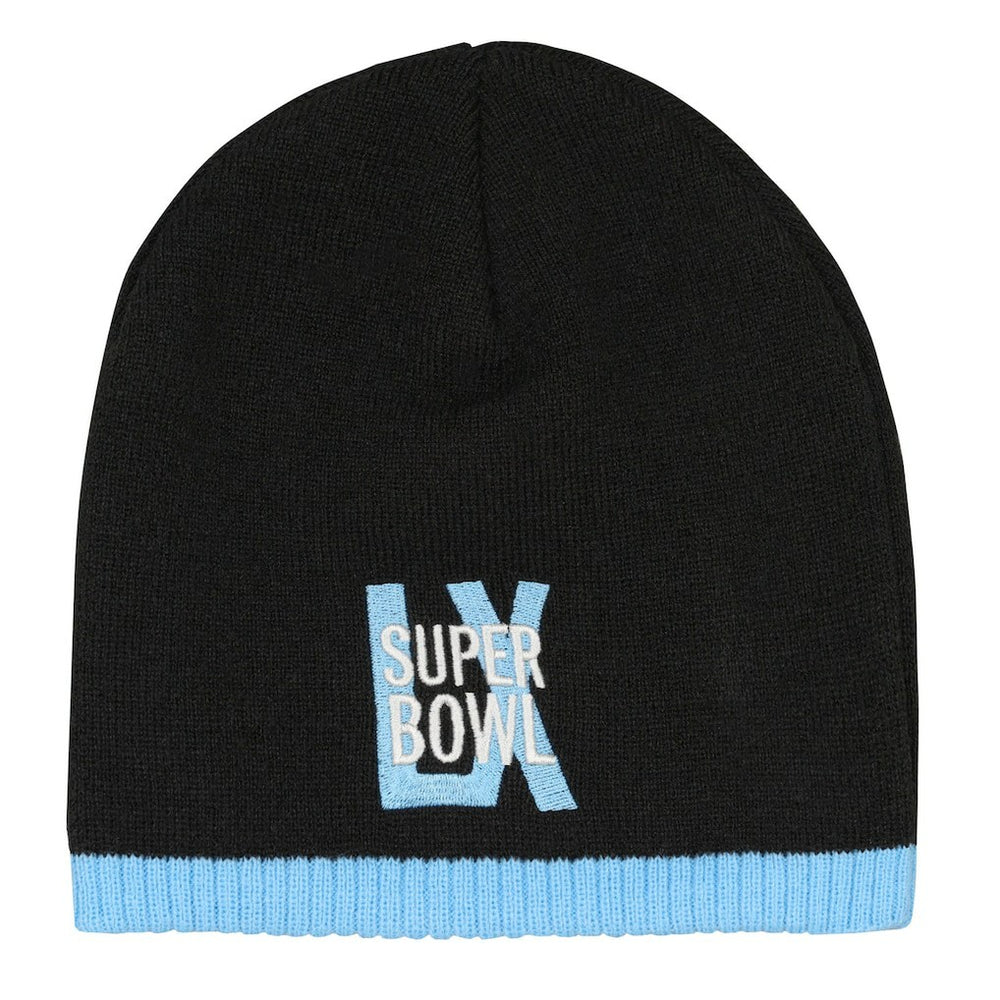 Super Bowl LX Outerstuff Youth Uncuffed Knit Hat Black | NFL
