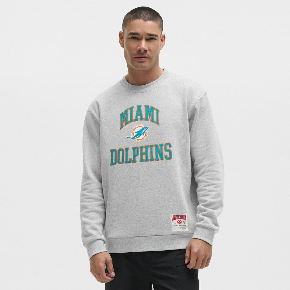 Miami Dolphins lululemon Steady State Sweatshirt Heathered Silver Drop | NFL