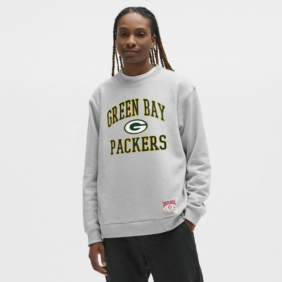 Green Bay Packers lululemon Steady State Sweatshirt Heathered Silver Drop | NFL