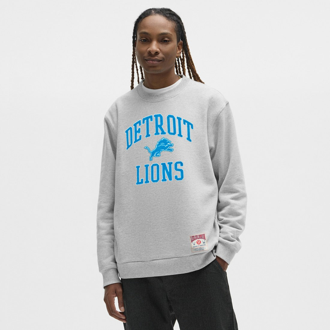 Detroit Lions lululemon Steady State Sweatshirt Heathered Silver Drop | NFL