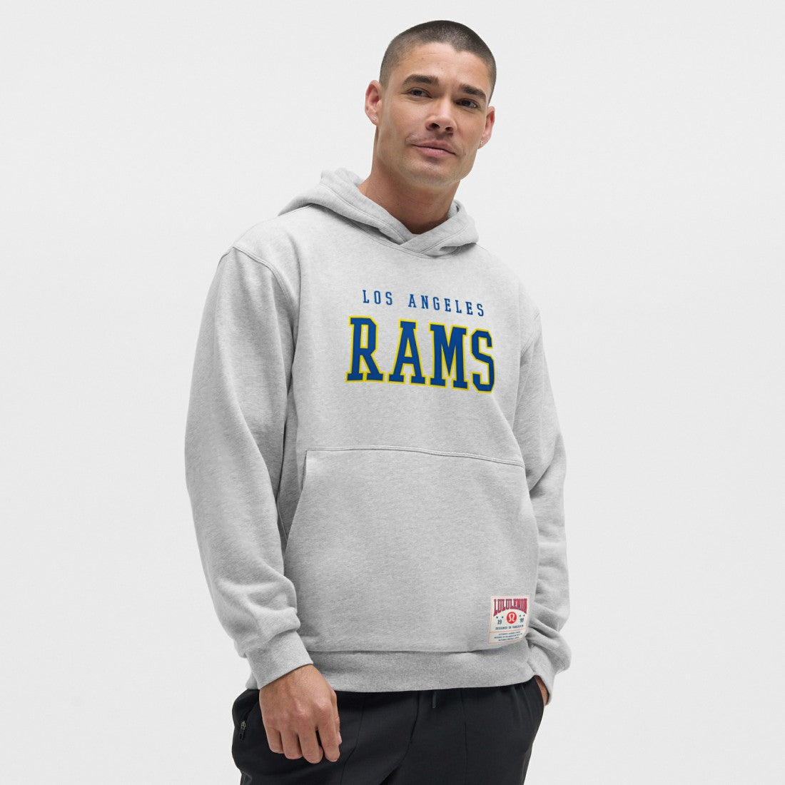 Los Angeles Rams lululemon Steady State Pullover Hoodie Heathered Silver Drop | NFL