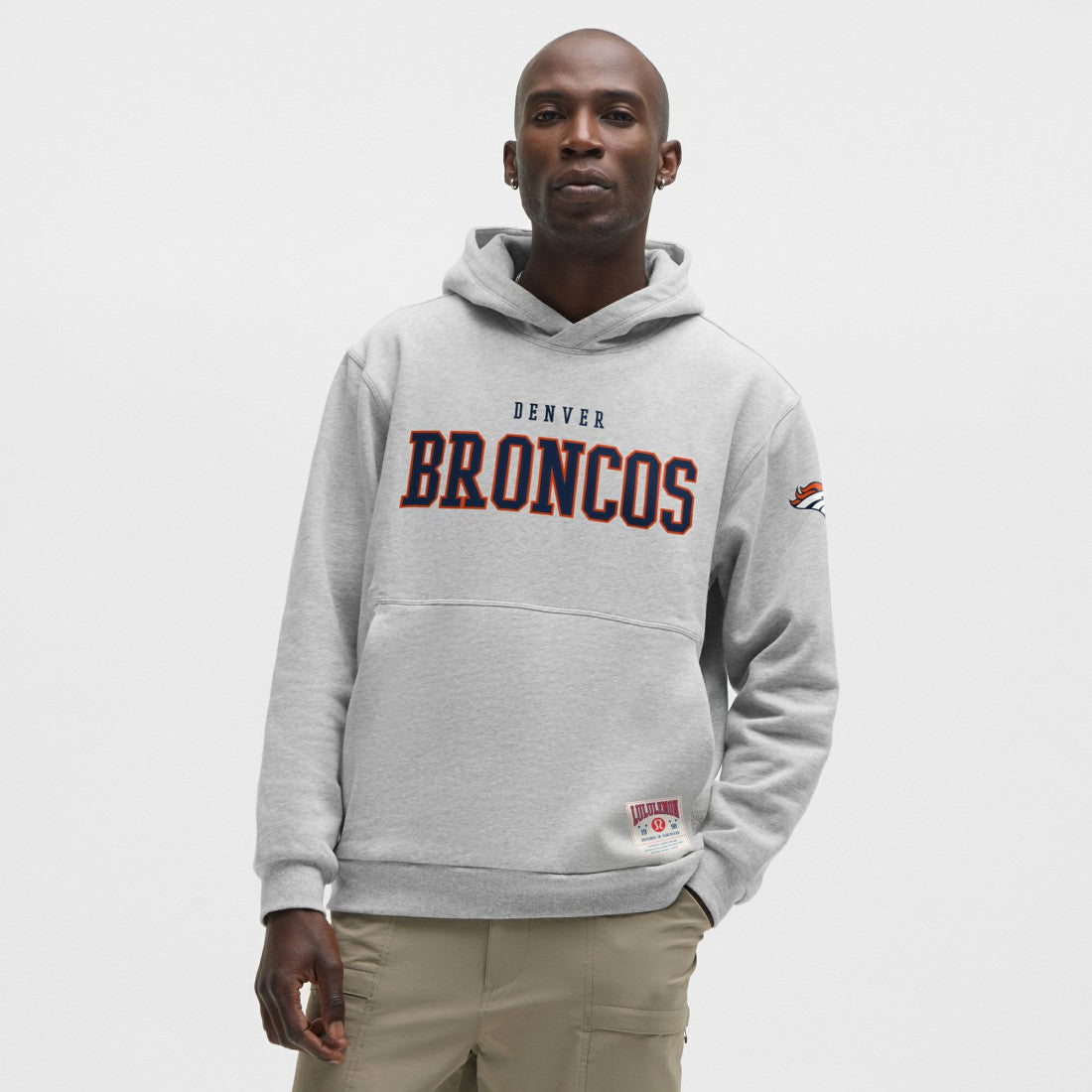 Denver Broncos lululemon Steady State Pullover Hoodie Heathered Silver Drop | NFL